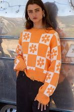 Load image into Gallery viewer, Checkered sweater and flower
