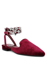 Load image into Gallery viewer, SALOME Velvet Luxe Jewelled Flat Mules
