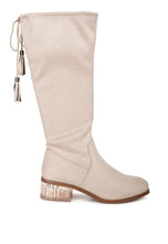 Load image into Gallery viewer, Francesca Tassels Detail Short Heel Calf Boot
