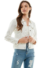 Load image into Gallery viewer, Spandex  Ladies  Casual Denim Jacket
