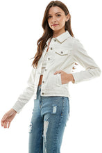 Load image into Gallery viewer, Spandex  Ladies  Casual Denim Jacket
