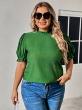 Load image into Gallery viewer, Honey Plus Size Round Neck Flounce Sleeve Blouse
