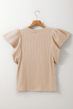 Load image into Gallery viewer, Texture Round Neck Cap Sleeve Top
