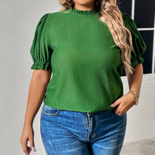 Load image into Gallery viewer, Honey Plus Size Round Neck Flounce Sleeve Blouse
