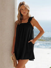 Load image into Gallery viewer, Full Size Frill Pocketed Square Neck Wide Strap Dress
