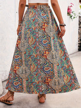 Load image into Gallery viewer, Slit Printed Elastic Waist Skirt
