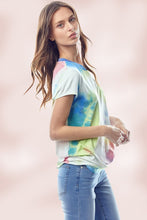 Load image into Gallery viewer, Tie Dye Jersey Top with Crew Neck Twist Hem - Cosa Bella Apparel
