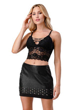 Load image into Gallery viewer, Casual Mid Rise Faux Leather Mini Skirt - Cosa Bella Apparel
