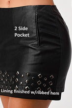 Load image into Gallery viewer, Casual Mid Rise Faux Leather Mini Skirt - Cosa Bella Apparel
