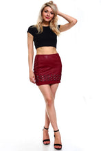 Load image into Gallery viewer, Casual Mid Rise Faux Leather Mini Skirt - Cosa Bella Apparel
