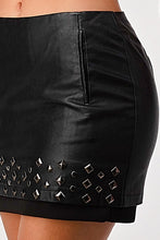 Load image into Gallery viewer, Casual Mid Rise Faux Leather Mini Skirt - Cosa Bella Apparel
