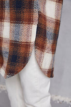 Load image into Gallery viewer, Plaid Button Up Dropped Shoulder Coat with Pockets
