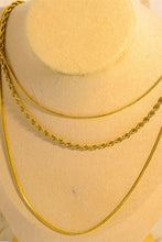 Load image into Gallery viewer, Stainless Steel 18K Gold Plated Triple Layer Necklace
