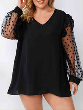 Load image into Gallery viewer, Plus Size Ruffled V-Neck Blouse
