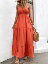 Load image into Gallery viewer, Spaghetti Strap Cutout Tie Back Maxi Dress
