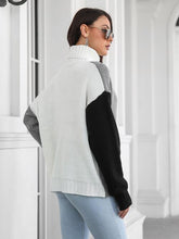 Load image into Gallery viewer, Contrast Turtleneck Long Sleeve Sweater
