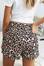 Load image into Gallery viewer, Full Size Leopard Drawstring Waist Shorts with Side Pockets
