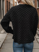 Load image into Gallery viewer, Openwork Round Neck Long Sleeve Sweater
